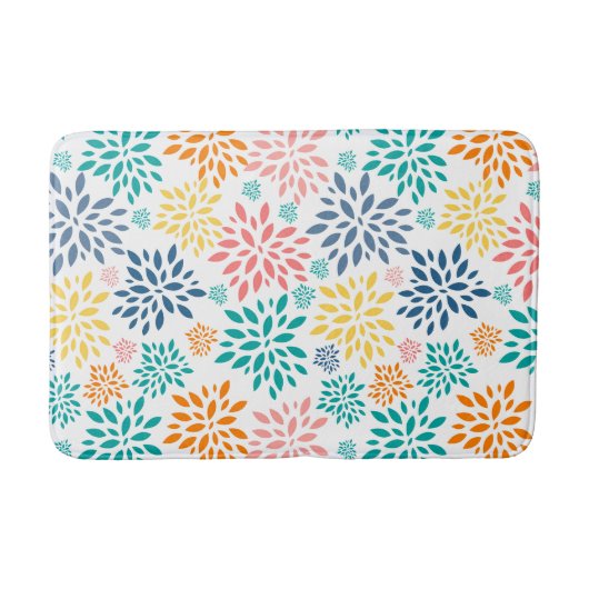 Farbige abstrakte Blume Badematte (Vorderseite)
