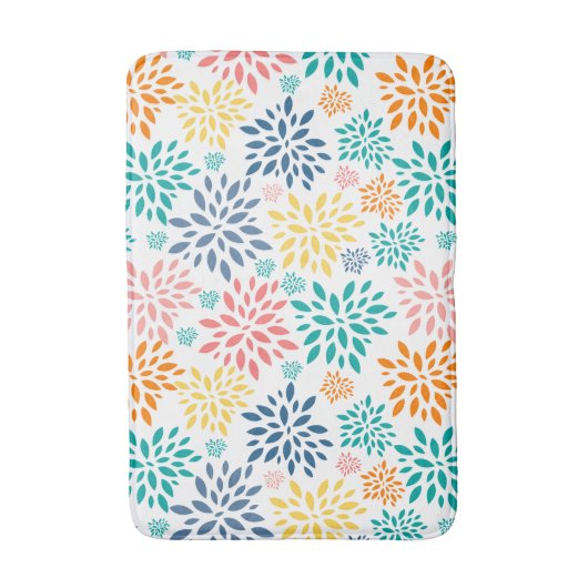 Farbige abstrakte Blume Badematte (Vorderseite Vertikal)