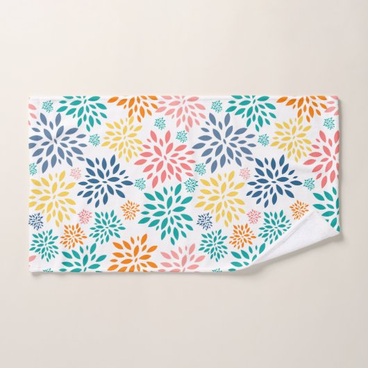 Farbige abstrakte Blume Badhandtuch Set (Handtuch)