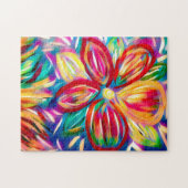 Farbige Abstrakte Blume | Benutzerdefinierter Rege Puzzle (Horizontal)