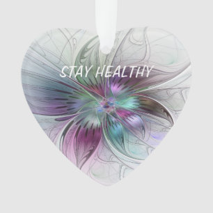 Farbige abstrakte Blume Blumige Fraktal Kunst Text Ornament