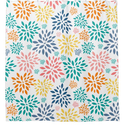 Farbige abstrakte Blume Duschvorhang (Vorderseite)