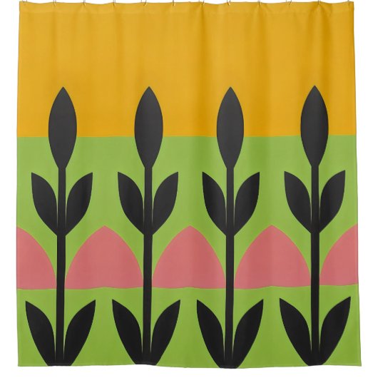 Farbige Abstrakte Blume fett Duschvorhang (Vorderseite)