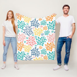 Farbige abstrakte Blume Fleecedecke