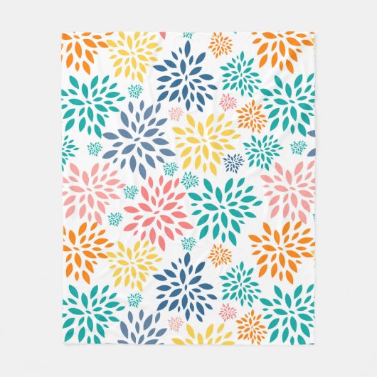 Farbige abstrakte Blume Fleecedecke (Vorderseite)