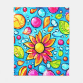 Farbige abstrakte Blume Fleecedecke (Vorderseite)