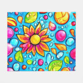 Farbige abstrakte Blume Fleecedecke (Vorderseite (Horizontal))