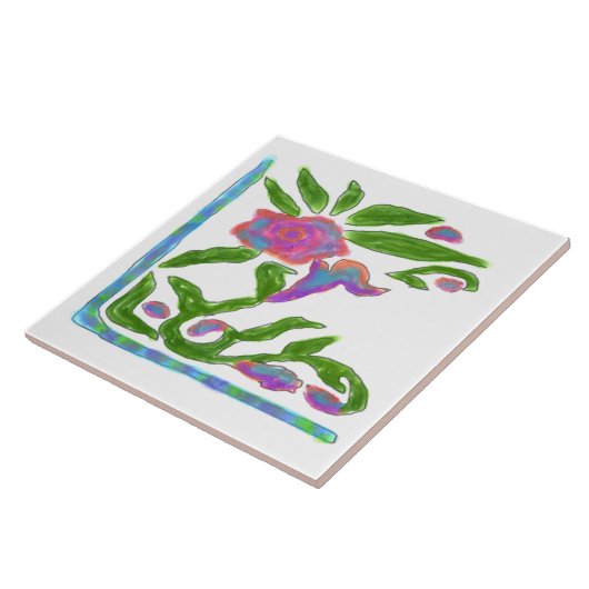 Farbige Abstrakte Blume Fliese (Seite)