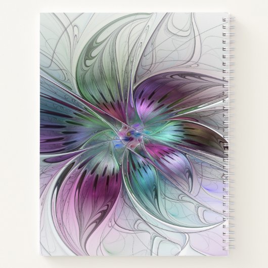 Farbige Abstrakte Blume Florentiner Fraktal Notizblock (Rückseite)