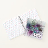 Farbige Abstrakte Blume Florentiner Fraktal Notizblock (Innenseite)