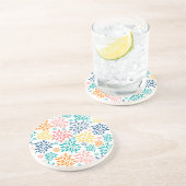 Farbige abstrakte Blume Getränkeuntersetzer (Seite)