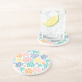 Farbige abstrakte Blume Getränkeuntersetzer