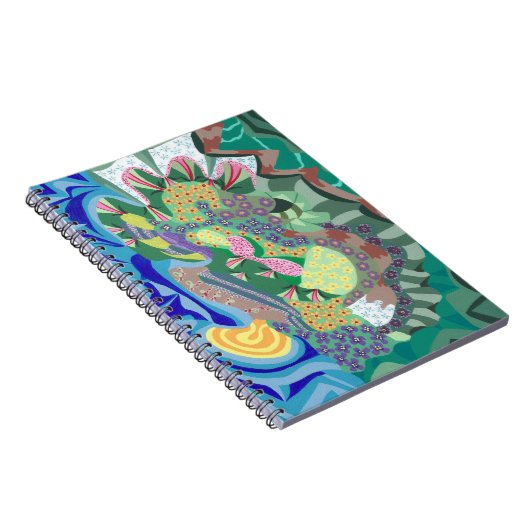 Farbige Abstrakte Blume im Garten-Notebook Notizblock (Rechte Seite)