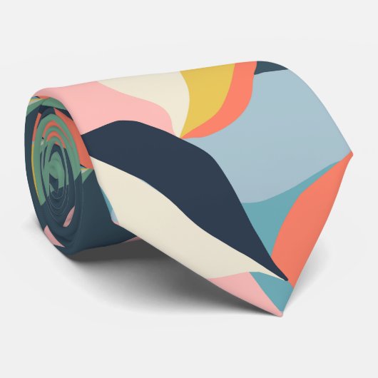 Farbige abstrakte Blume Krawatte (Gerollt)