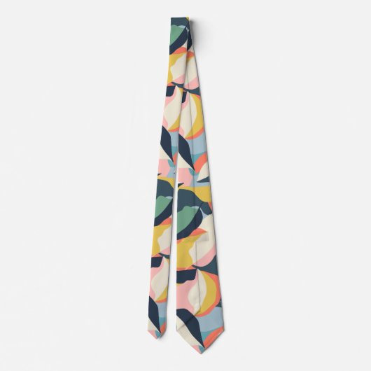 Farbige abstrakte Blume Krawatte (Rückseite)