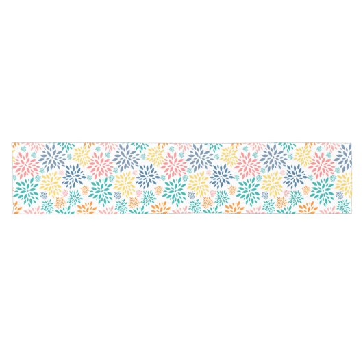 Farbige abstrakte Blume Kurzer Tischläufer (Horizontal)