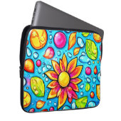 Farbige abstrakte Blume Laptopschutzhülle (Vorne Rechts)