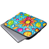 Farbige abstrakte Blume Laptopschutzhülle (Vorne Knopf)