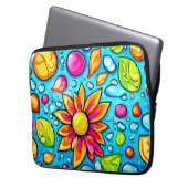 Farbige abstrakte Blume Laptopschutzhülle (Vorderseite Links)
