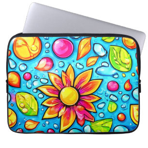 Farbige abstrakte Blume Laptopschutzhülle
