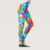 Farbige abstrakte Blume Leggings (Rechts)
