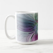 Farbige abstrakte Blume moderne Floral-Fraktal-Kun Kaffeetasse (Links)