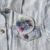 Farbige abstrakte Blume moderne florale Fractal-Ku Button (Beispiel)
