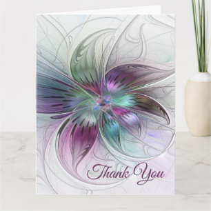 Farbige abstrakte Blume moderne florale Fractal-Ku Dankeskarte