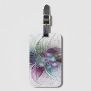 Farbige abstrakte Blume moderne florale Fractal-Ku Gepäckanhänger