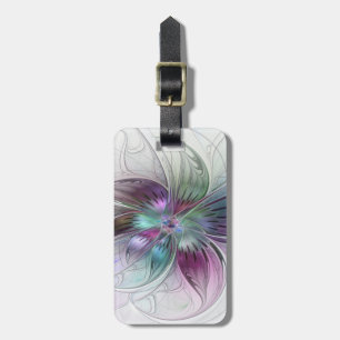 Farbige abstrakte Blume moderne florale Fractal-Ku Gepäckanhänger