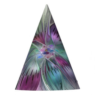 Farbige abstrakte Blume moderne florale Fractal-Ku Partyhütchen