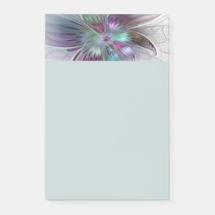 Farbige abstrakte Blume moderne florale Fractal-Ku Post-it Klebezettel