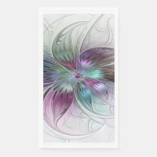 Farbige abstrakte Blume moderne florale Fractal-Ku Serviette
