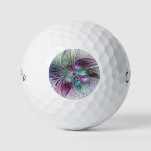 Farbige abstrakte Blume moderne florale Fraktal-Ku Golfball