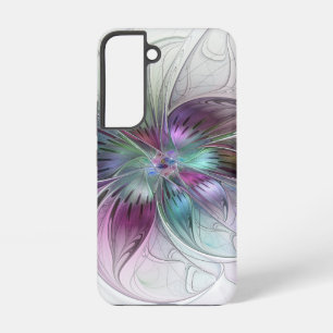 Farbige abstrakte Blume moderne florale Fraktal-Ku Samsung Galaxy Hülle