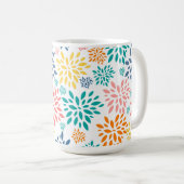 Farbige abstrakte Blume Muster Stativlampe Kaffeetasse (VorderseiteRechts)