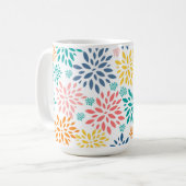 Farbige abstrakte Blume Muster Stativlampe Kaffeetasse (Vorderseite Links)