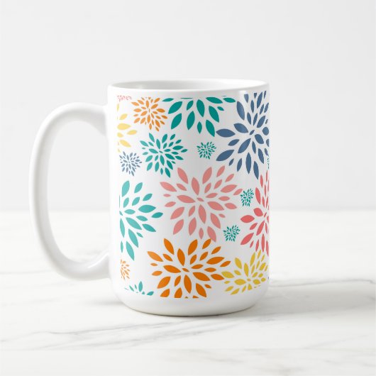 Farbige abstrakte Blume Muster Stativlampe Kaffeetasse (Links)