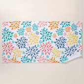 Farbige abstrakte Blume Strandtuch (Vorderseite)