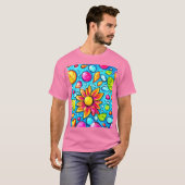 Farbige abstrakte Blume T-Shirt (Vorne ganz)