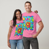 Farbige abstrakte Blume T-Shirt (Unisex)