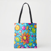 Farbige abstrakte Blume Tasche (Vorderseite)