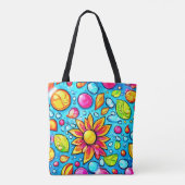 Farbige abstrakte Blume Tasche (Rückseite)