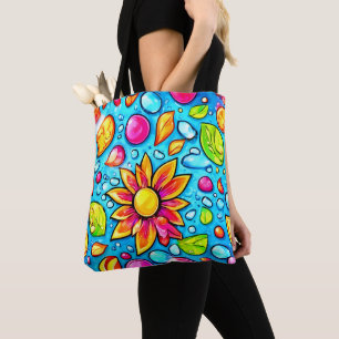 Farbige abstrakte Blume Tasche