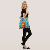 Farbige abstrakte Blume Tasche (Am Model)