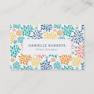 Farbige abstrakte Blume Visitenkarte