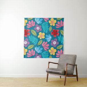 Farbige abstrakte Blume Wandteppich
