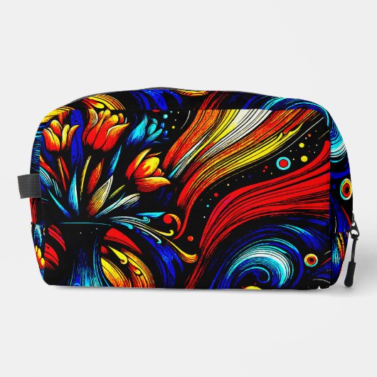 Farbige Abstrakte Blume Waschbeutel (Vorderseite)