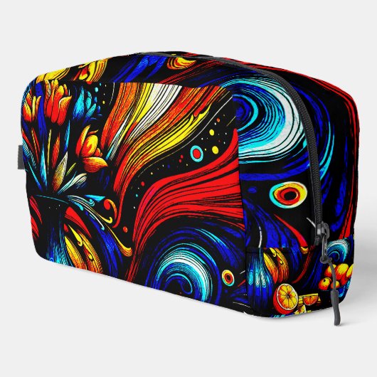 Farbige Abstrakte Blume Waschbeutel (Rechte Ecke)