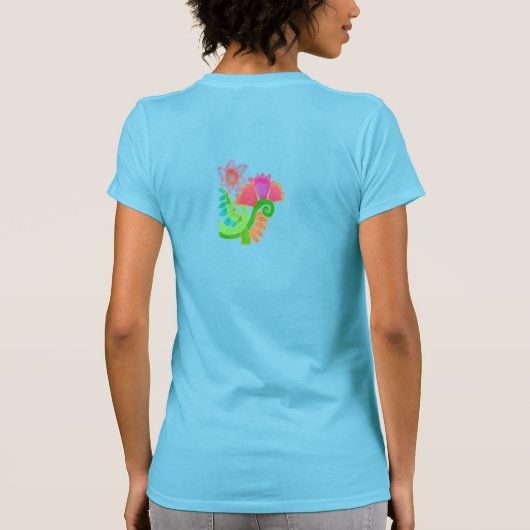 Farbige Abstrakte Blumenarmkultur T-Shirt (Rückseite)